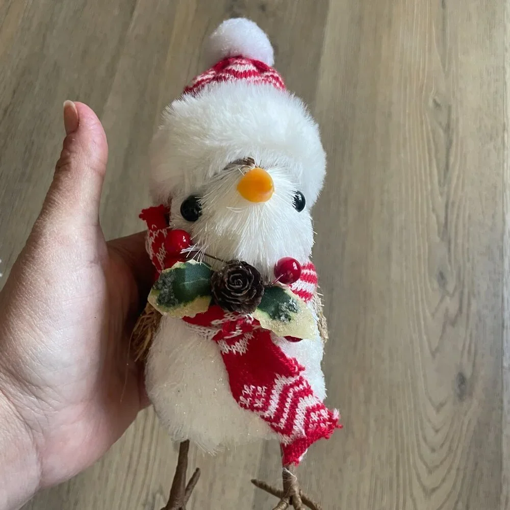 Ashland Featherly Fabric Set of 2 Birds Holiday Scarf Earmuffs Hat Figurines! - Picture 7 of 9